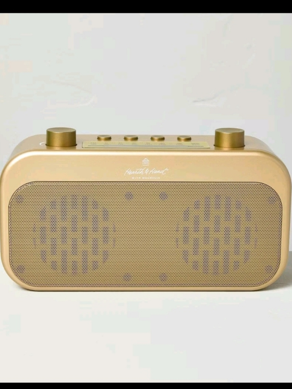 Portable Brass Finish AM/FM Bluetooth Radio - Hearth & Hand with Magnolia